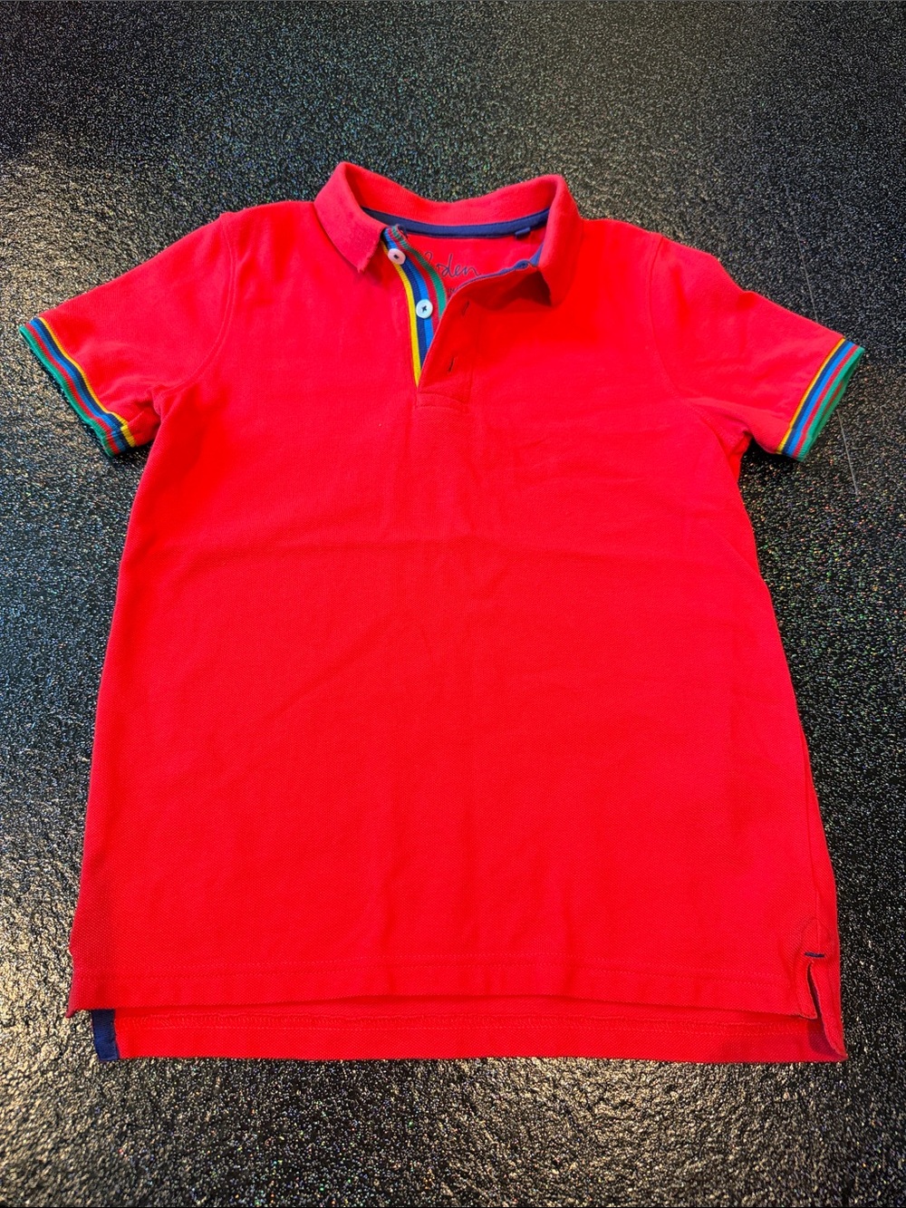 Mini Boden Red Short-Sleeve Polo Top, Size 9-10